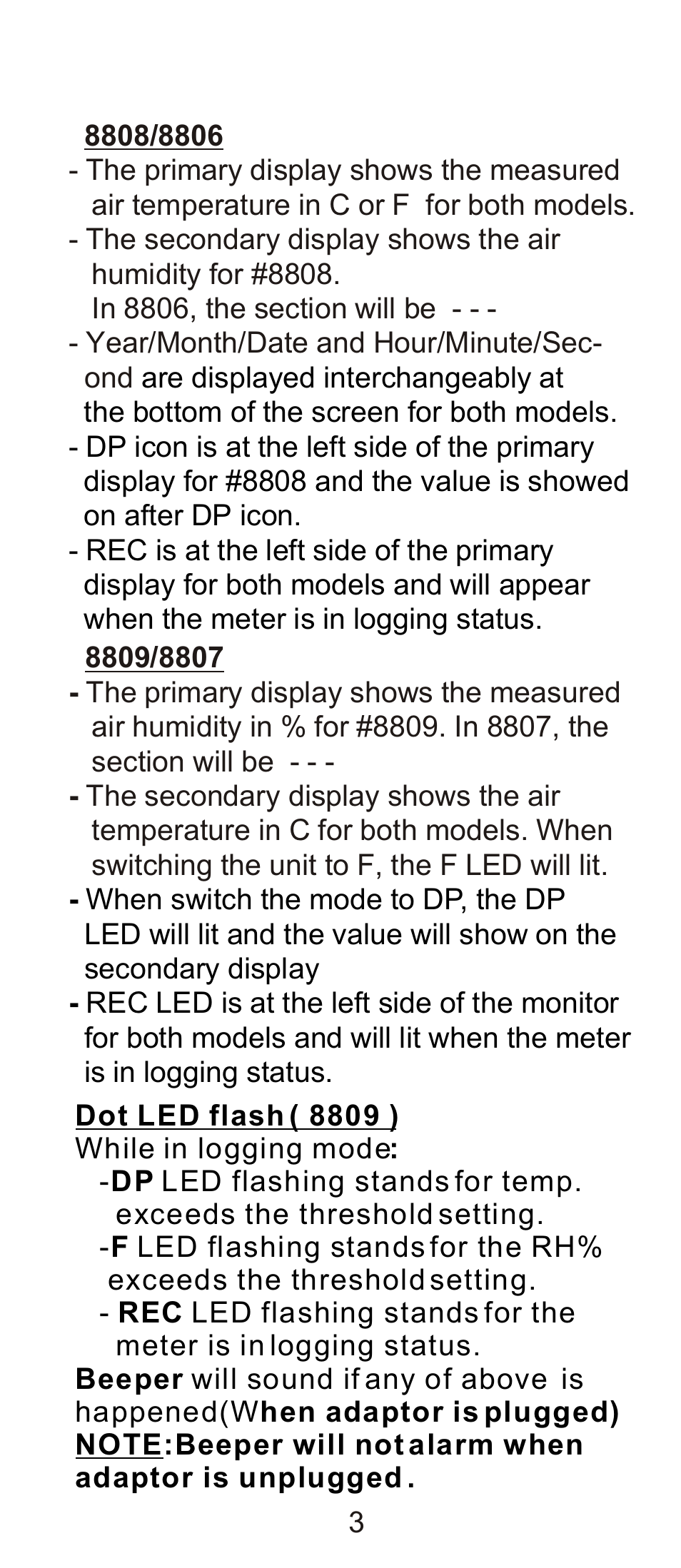 General Tools and Instruments LTH8809DL User Manual | Page 4 / 19