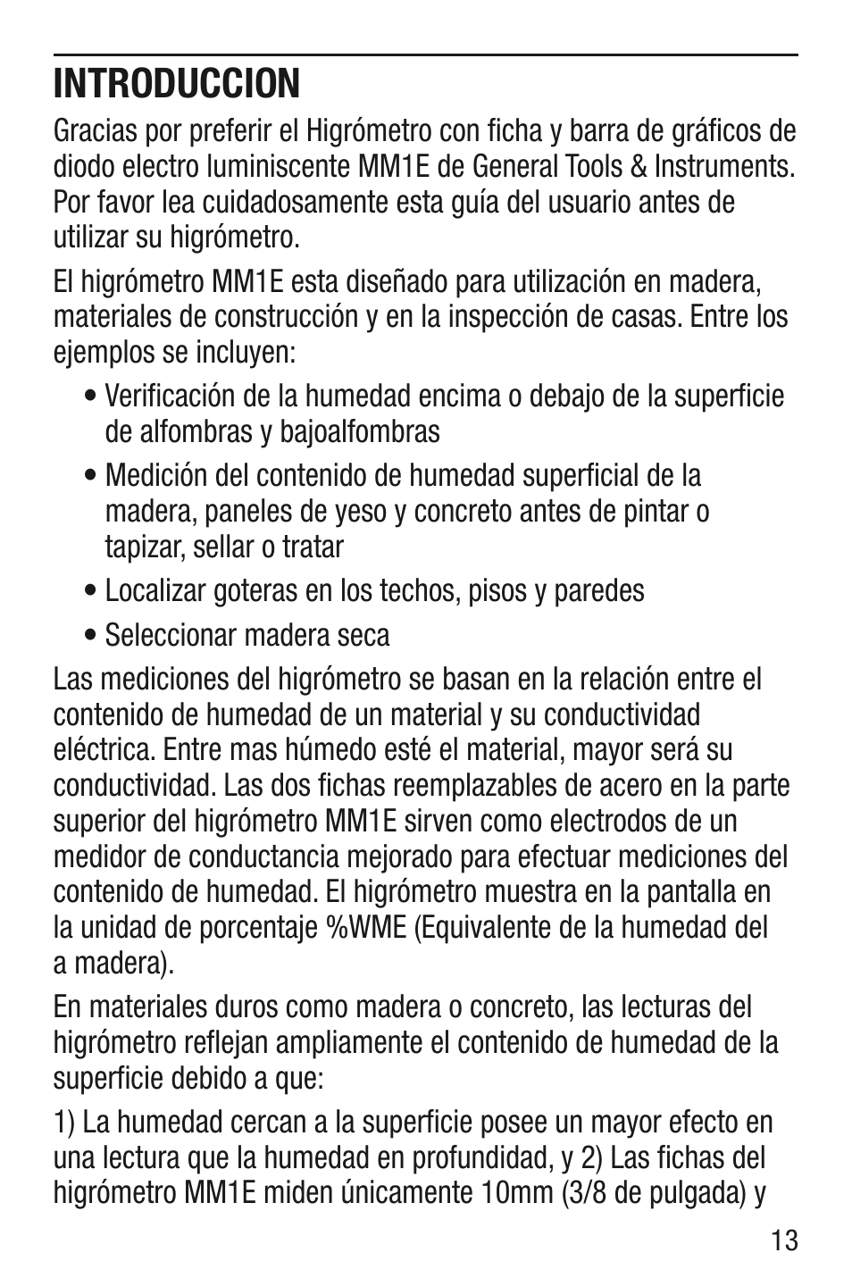 Introduccion | General Tools and Instruments MM1E v.1 User Manual | Page 13 / 32