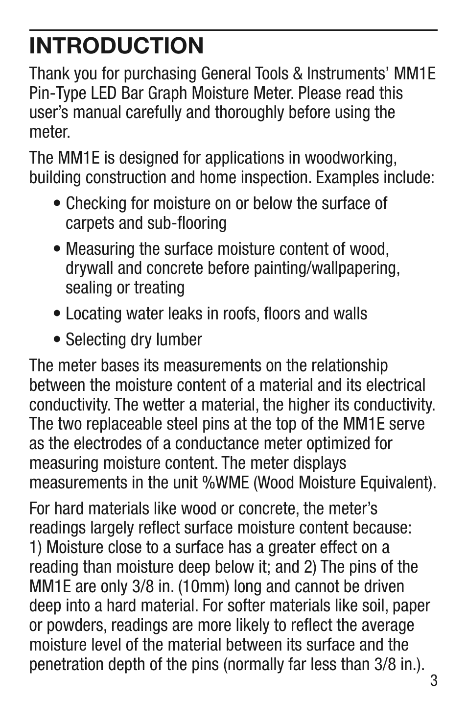 Introduction | General Tools and Instruments MM1E v.1 User Manual | Page 3 / 32