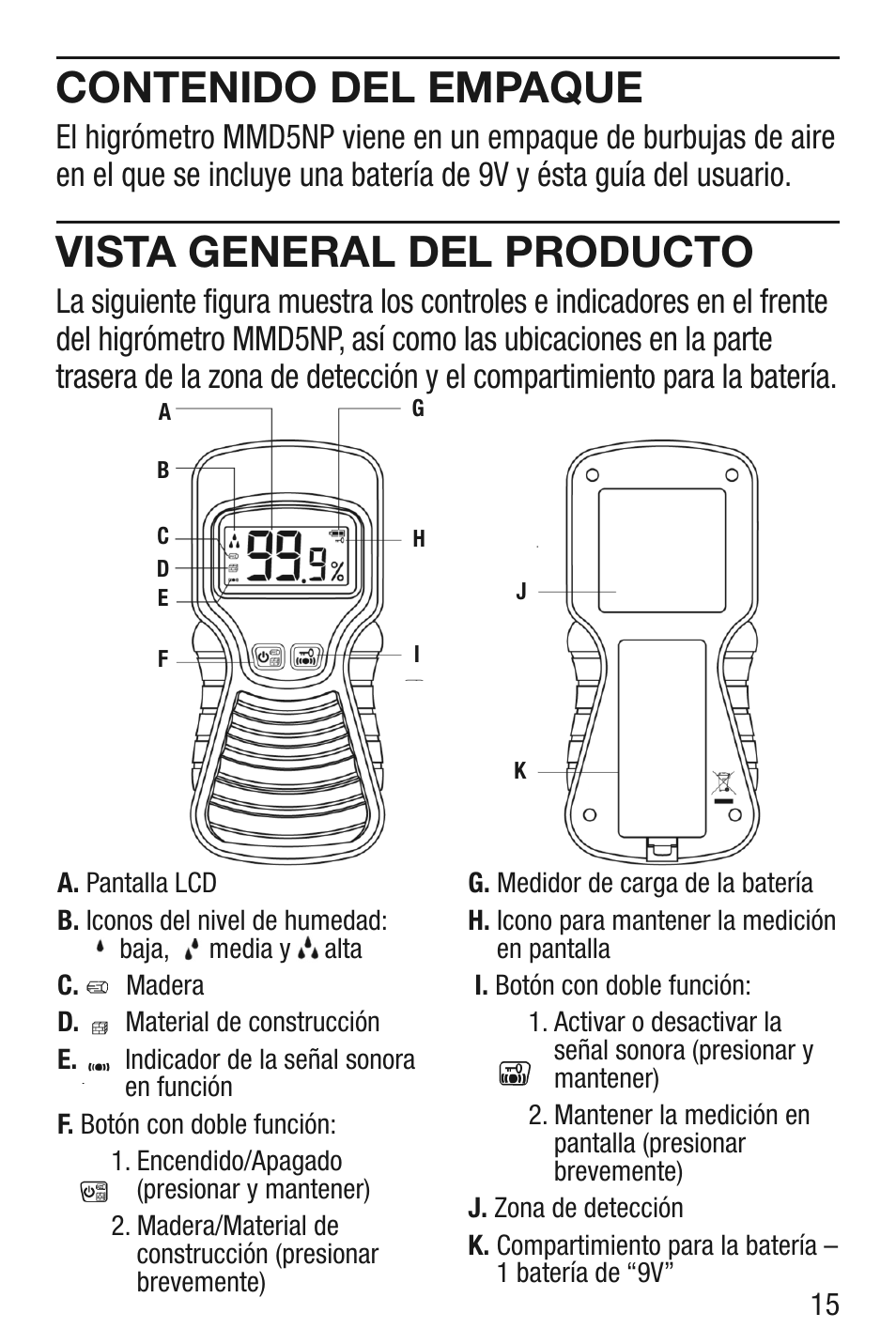 General Tools and Instruments MMD5NP User Manual | Page 15 / 32