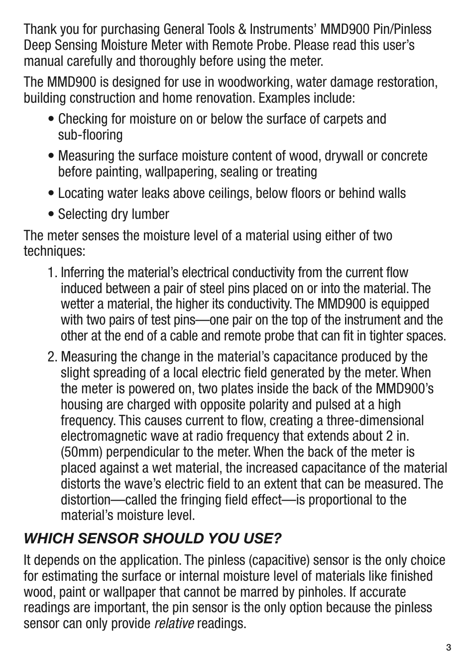General Tools and Instruments MMD900 User Manual | Page 3 / 16