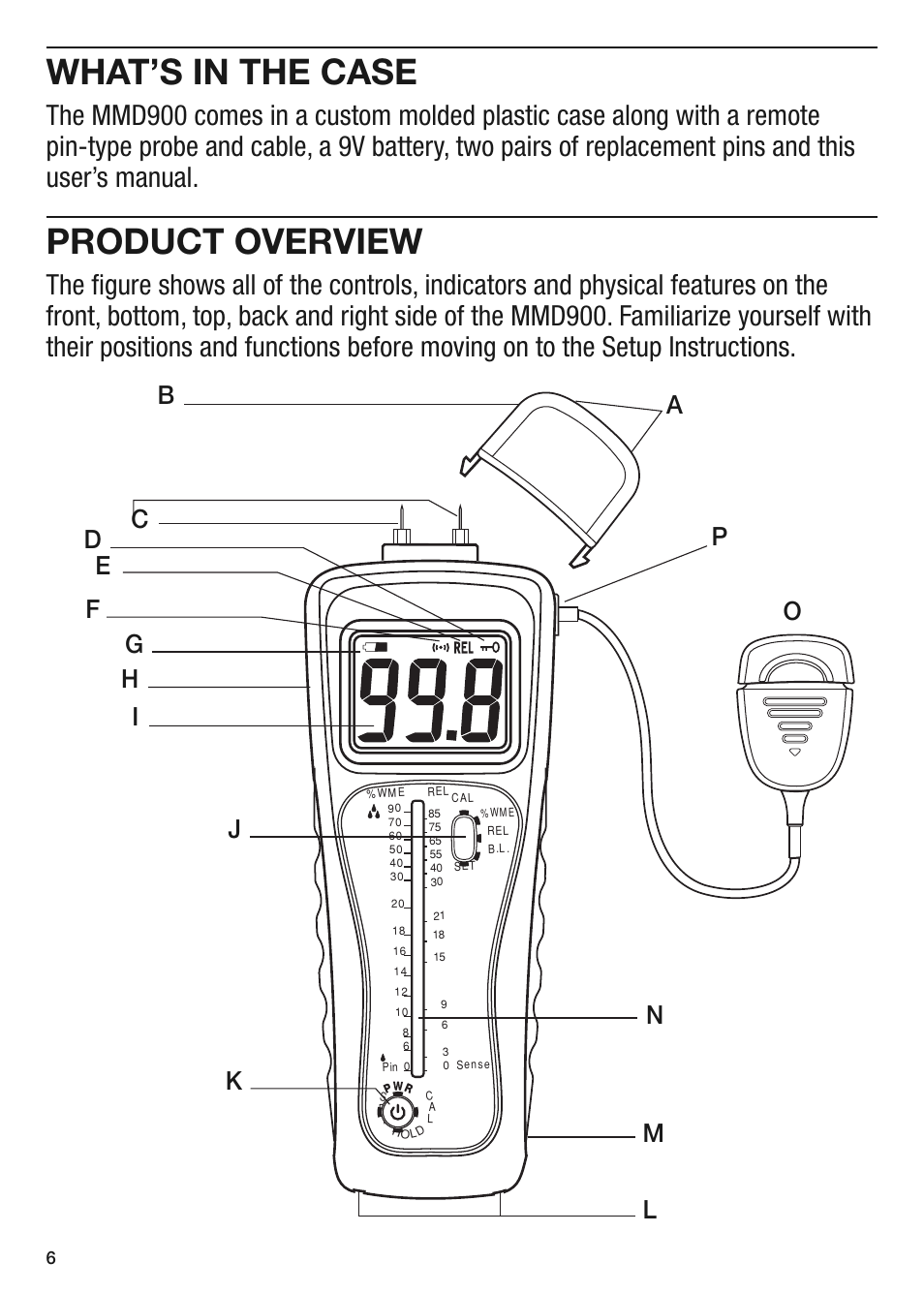 What’s in the case, Product overview | General Tools and Instruments MMD900 User Manual | Page 6 / 16
