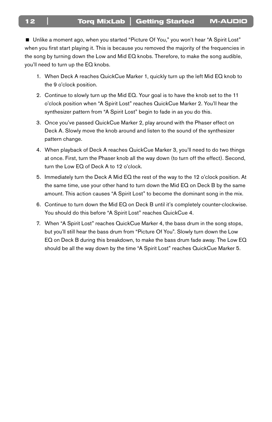 M-AUDIO Torq LE (MixLab) User Manual | Page 13 / 16