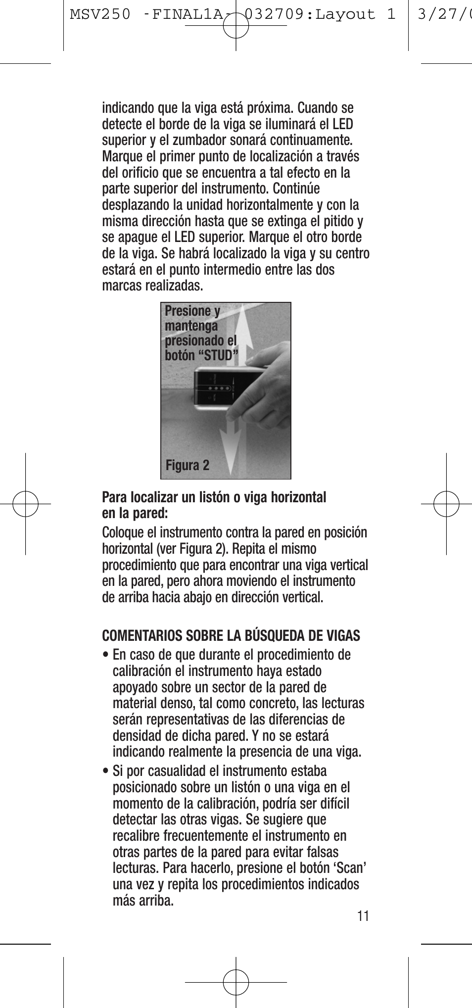 General Tools and Instruments MSV250 User Manual | Page 11 / 24