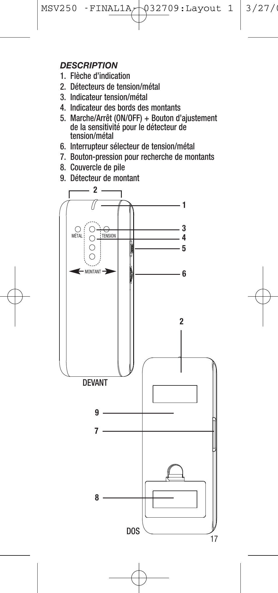 General Tools and Instruments MSV250 User Manual | Page 17 / 24