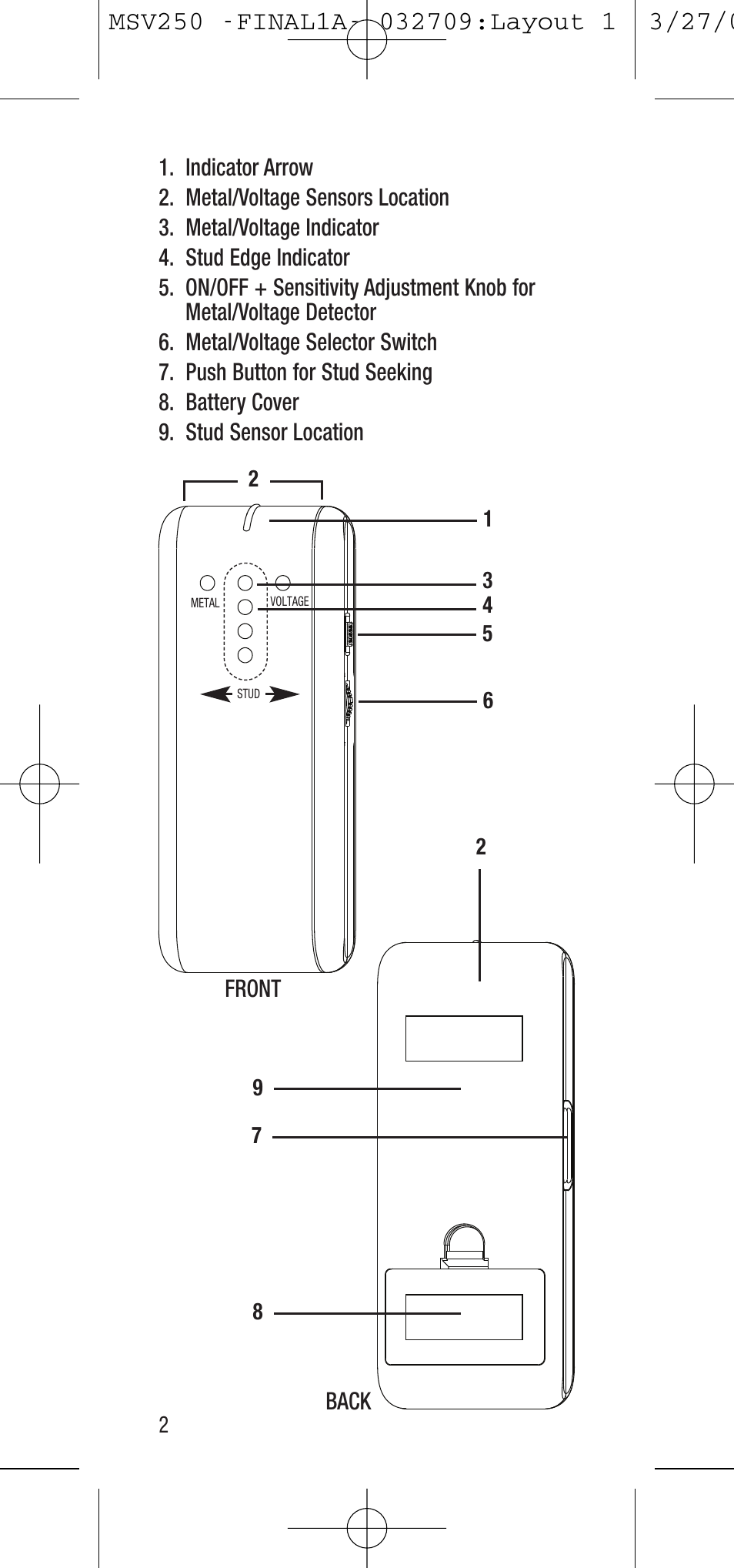 General Tools and Instruments MSV250 User Manual | Page 2 / 24