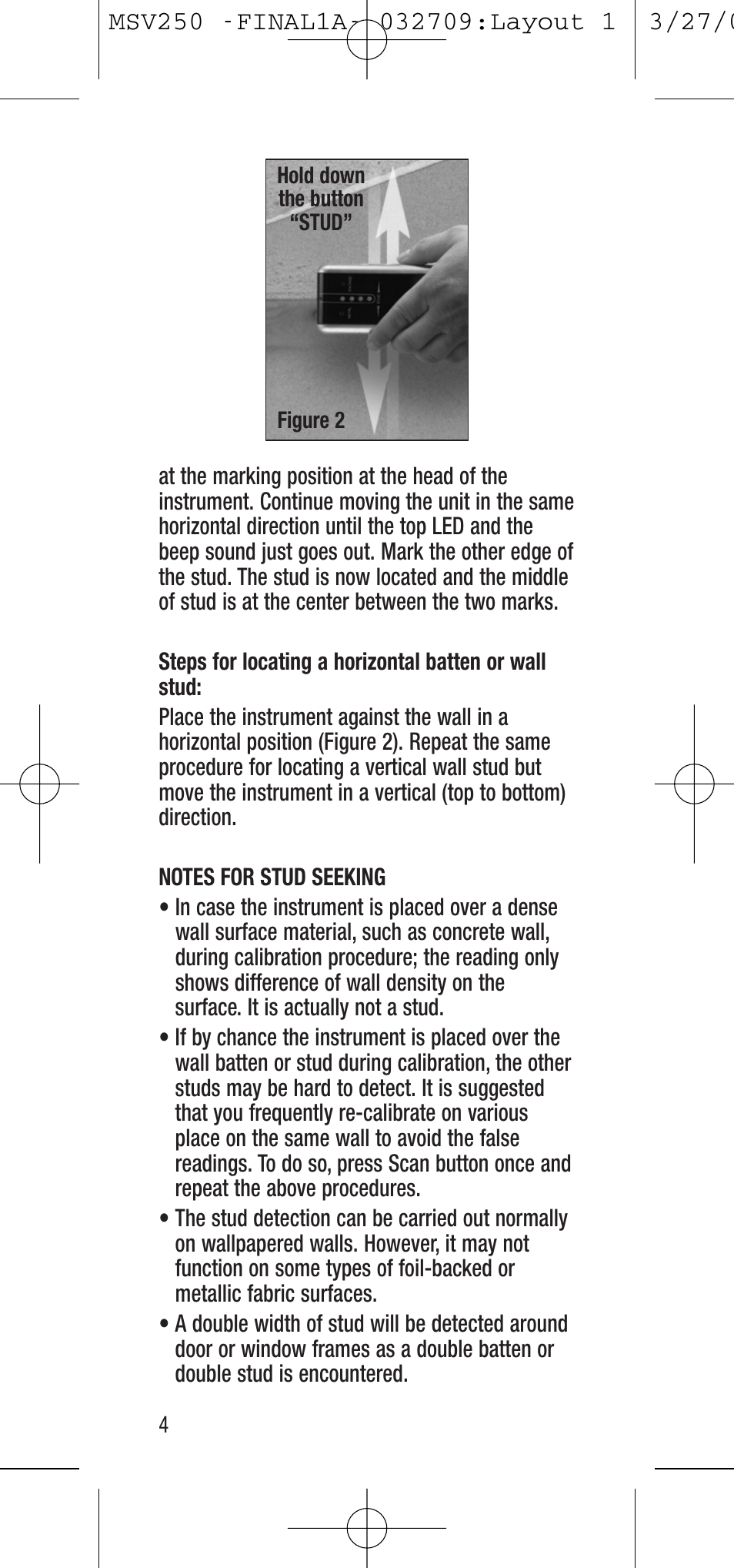 General Tools and Instruments MSV250 User Manual | Page 4 / 24