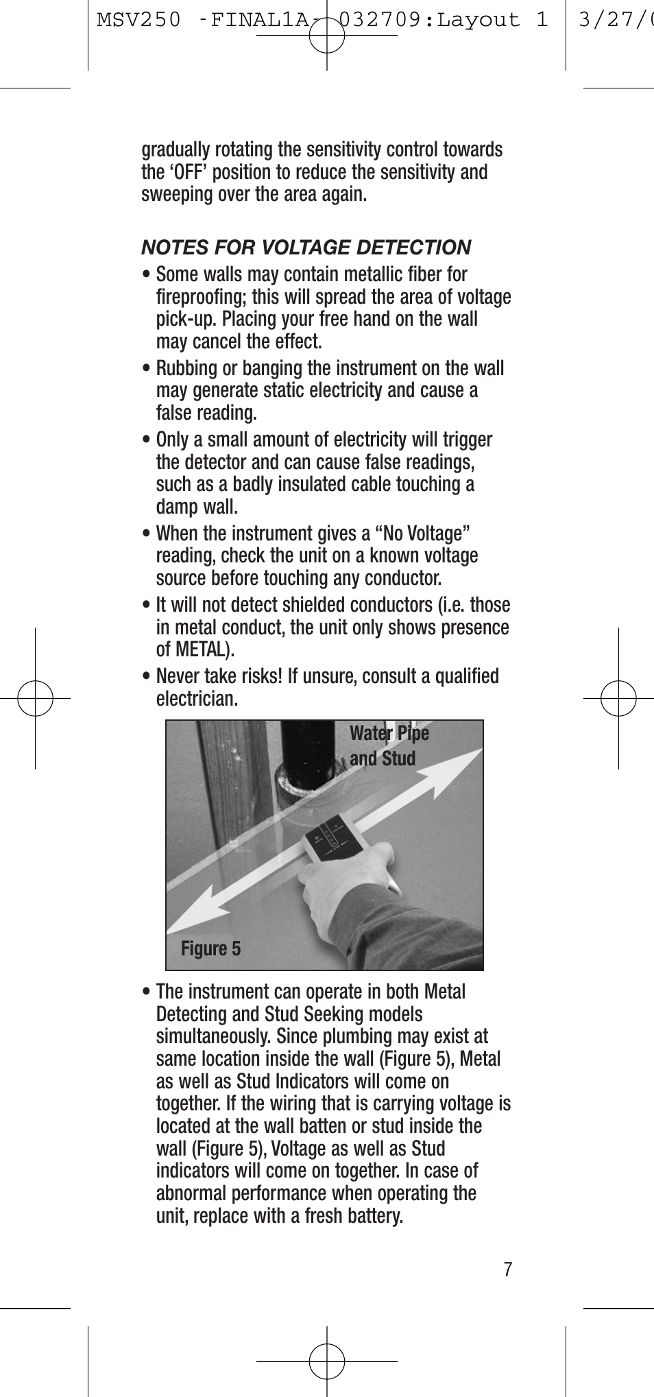 General Tools and Instruments MSV250 User Manual | Page 7 / 24