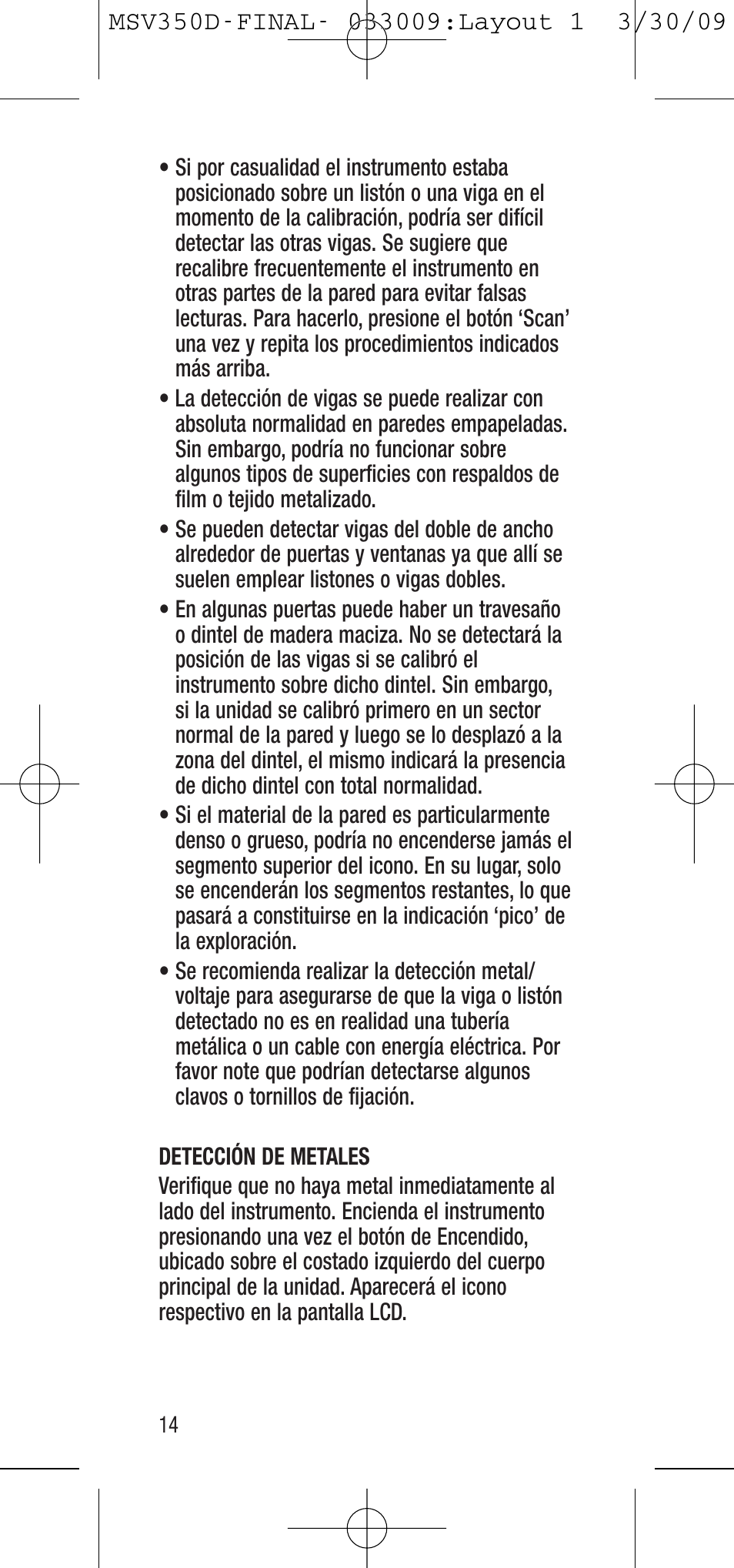 General Tools and Instruments MSV350D User Manual | Page 14 / 28