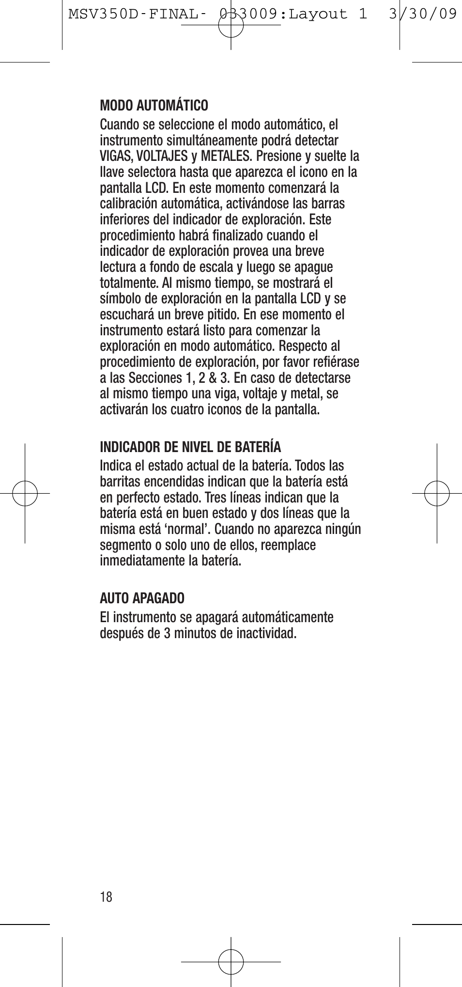 General Tools and Instruments MSV350D User Manual | Page 18 / 28