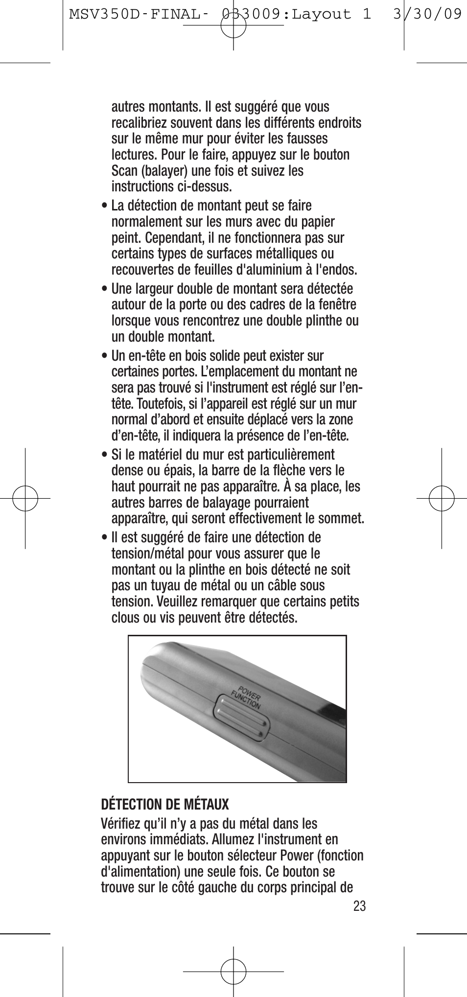 General Tools and Instruments MSV350D User Manual | Page 23 / 28