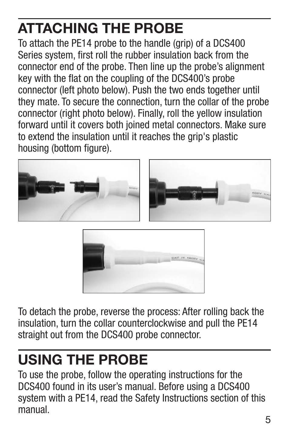 Attaching the probe, Using the probe | General Tools and Instruments PE-14 User Manual | Page 5 / 8