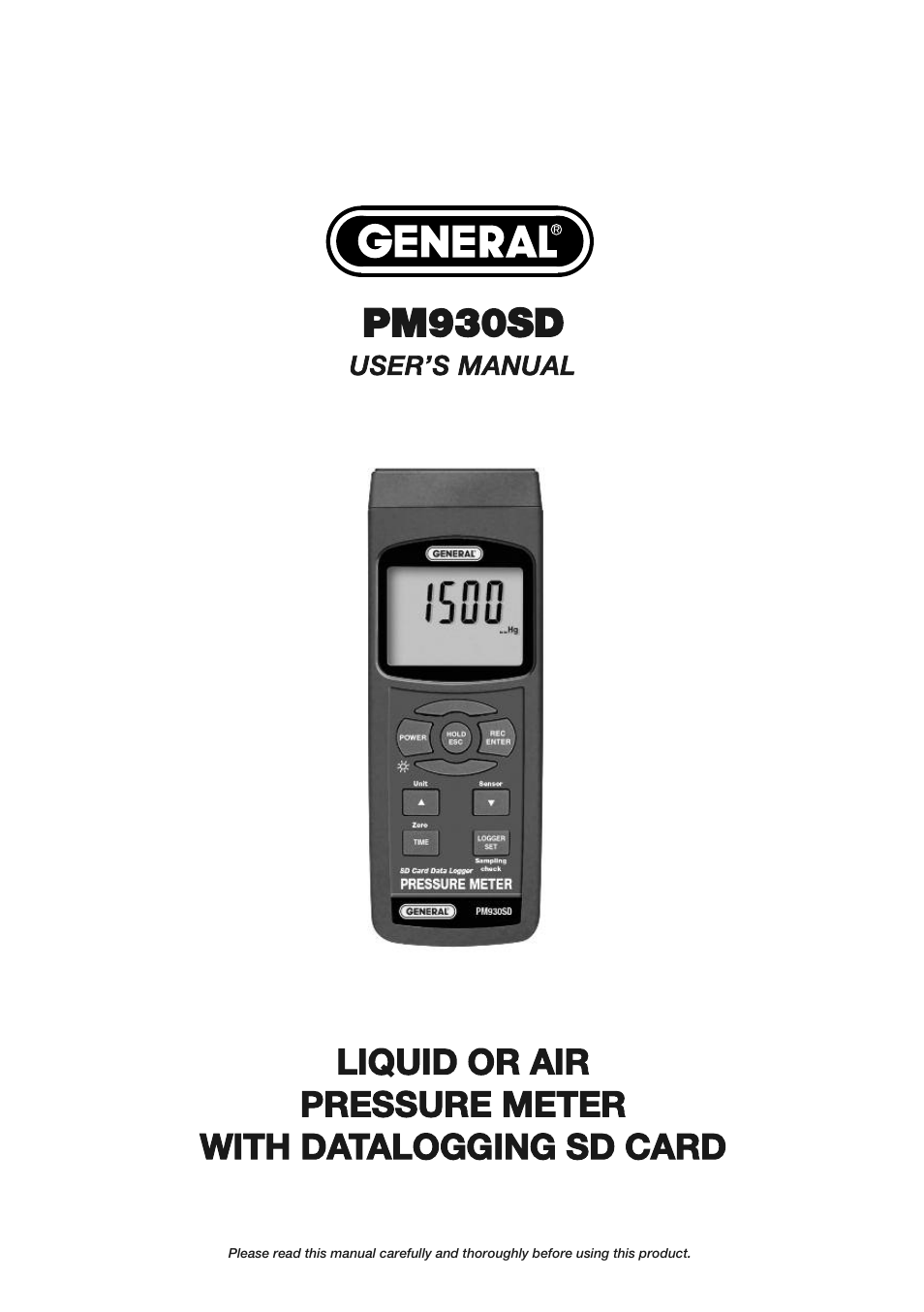 General Tools and Instruments PM930SD User Manual | 12 pages