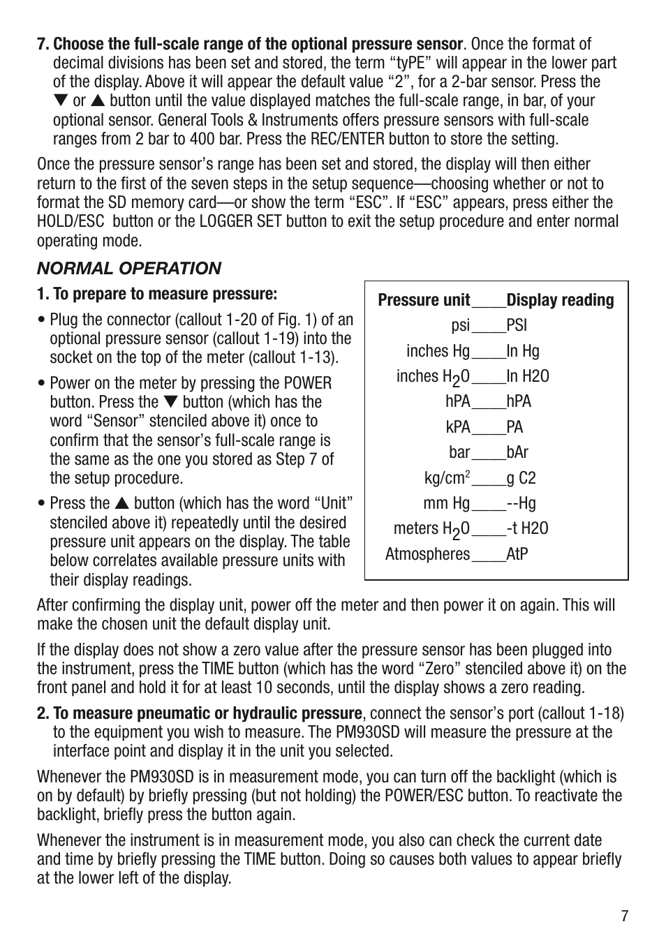 General Tools and Instruments PM930SD User Manual | Page 7 / 12