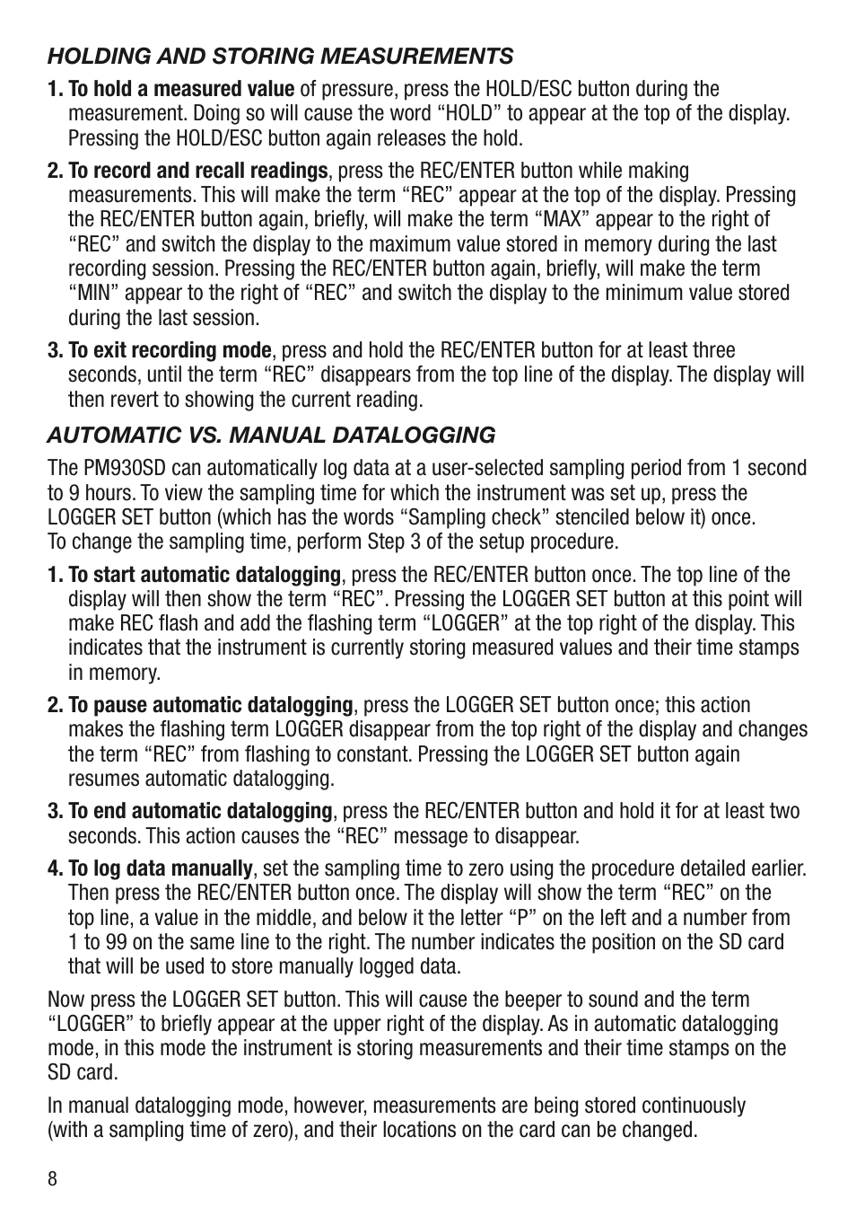 General Tools and Instruments PM930SD User Manual | Page 8 / 12