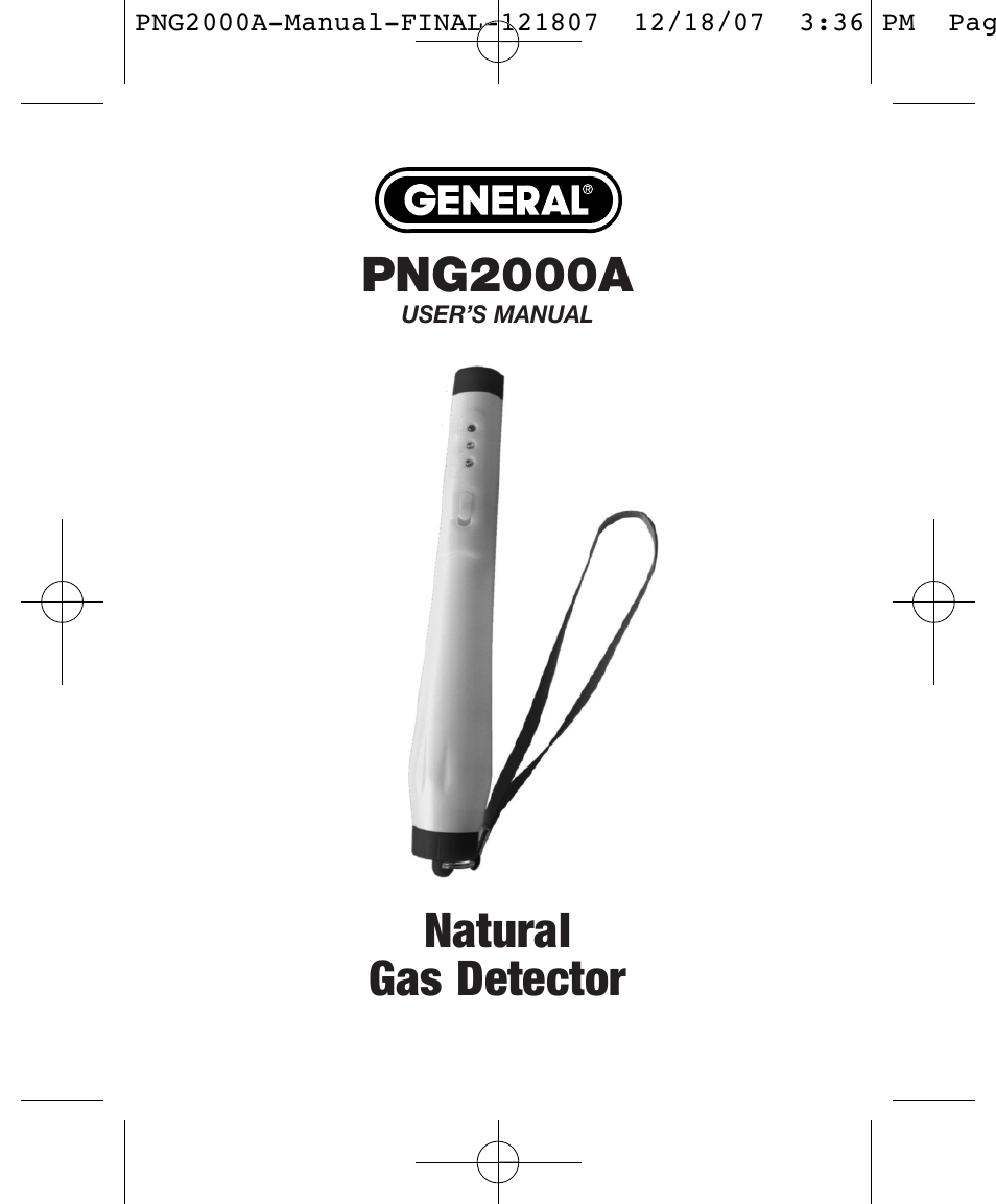 General Tools and Instruments PNG2000A User Manual | 12 pages
