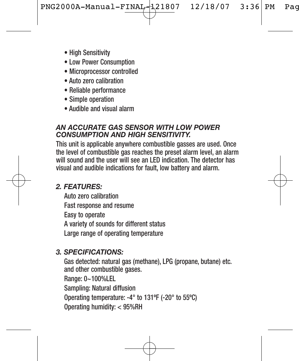 General Tools and Instruments PNG2000A User Manual | Page 2 / 12