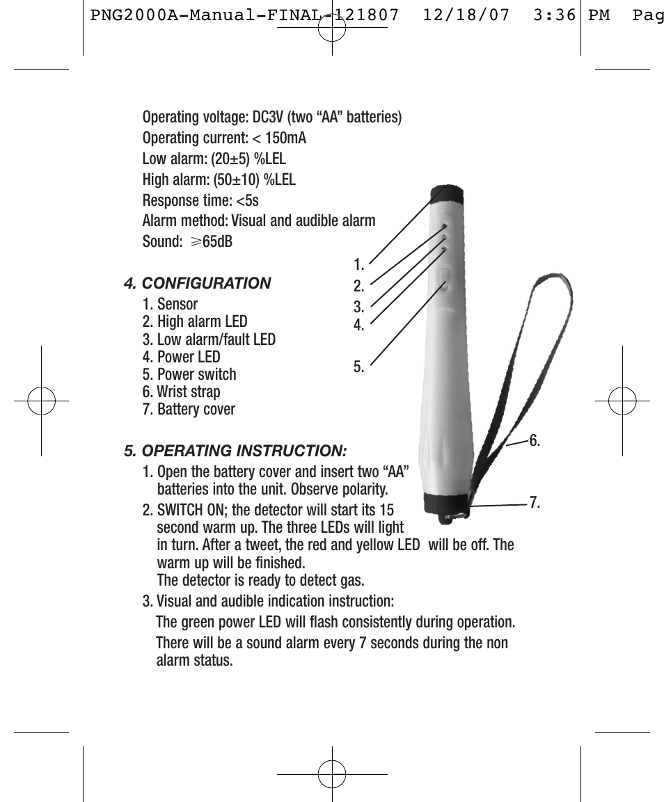 General Tools and Instruments PNG2000A User Manual | Page 3 / 12