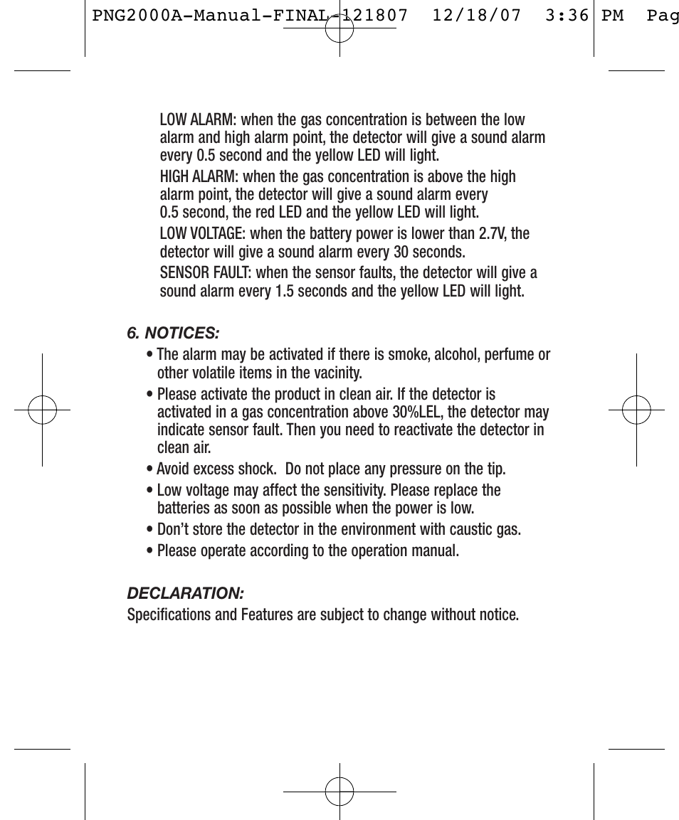 General Tools and Instruments PNG2000A User Manual | Page 4 / 12