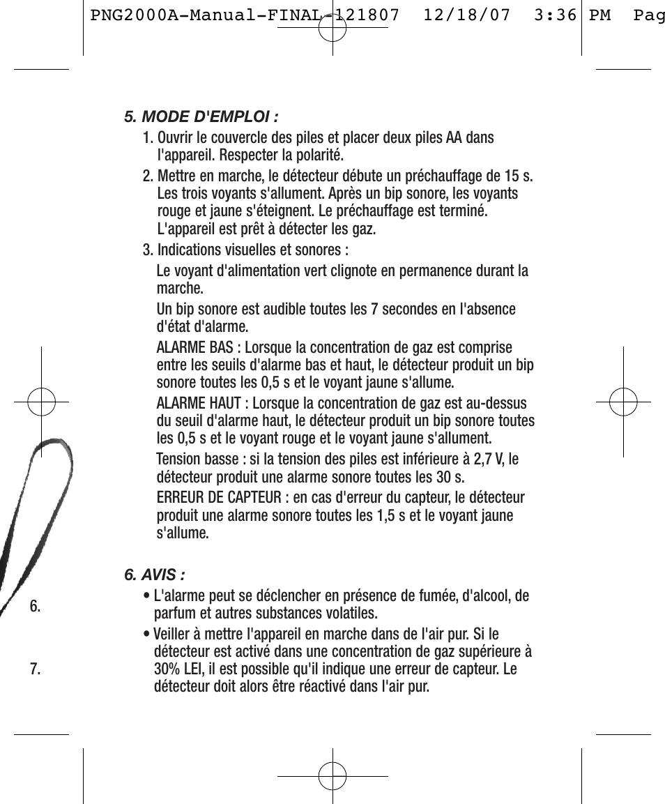 General Tools and Instruments PNG2000A User Manual | Page 7 / 12