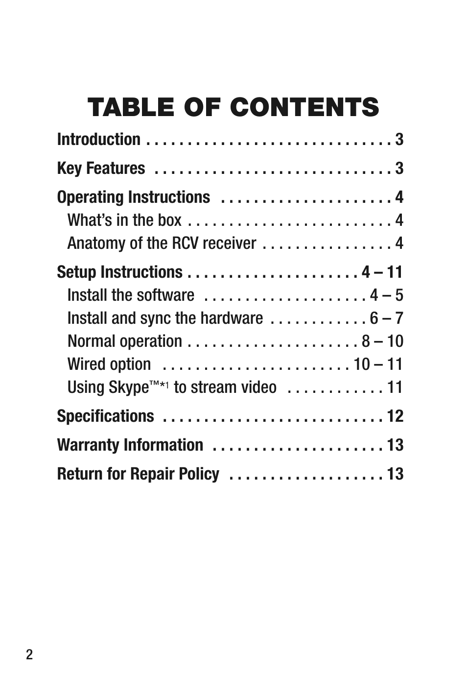 General Tools and Instruments RCV100 User Manual | Page 2 / 16