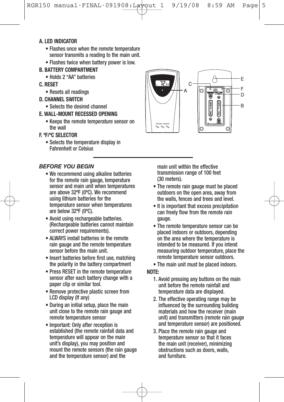 General Tools and Instruments RGR150 User Manual | Page 5 / 12