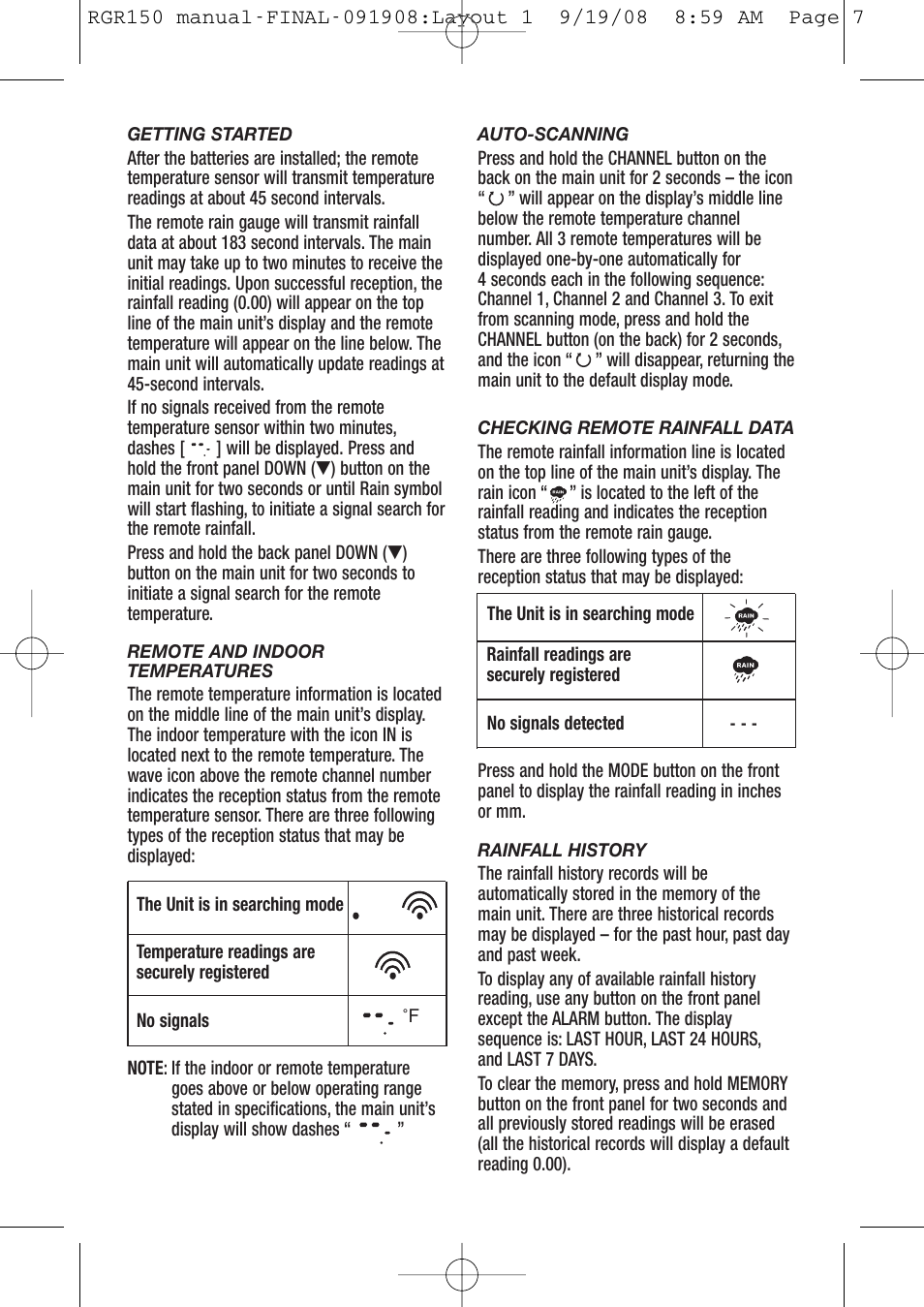 General Tools and Instruments RGR150 User Manual | Page 7 / 12