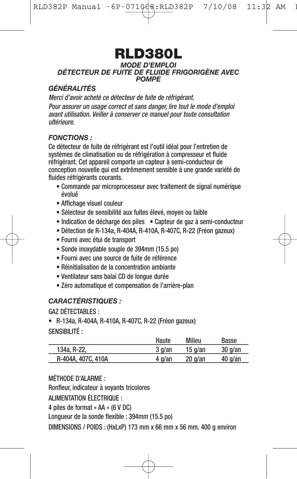 Rld380l | General Tools and Instruments RLD382P User Manual | Page 15 / 24
