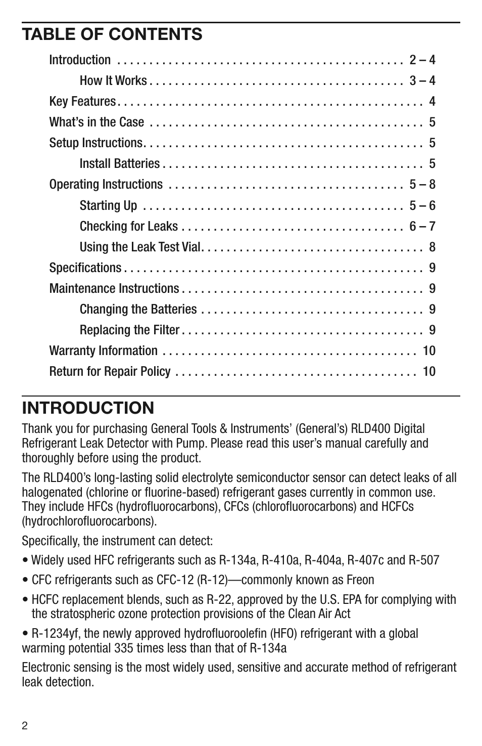 General Tools and Instruments RLD400 User Manual | Page 2 / 12