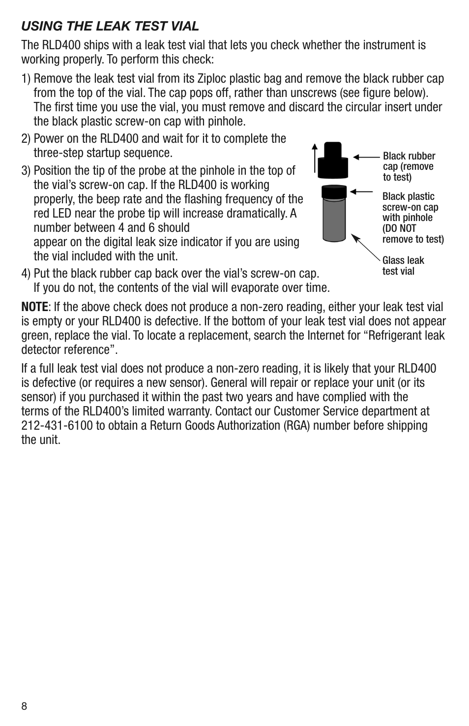 General Tools and Instruments RLD400 User Manual | Page 8 / 12