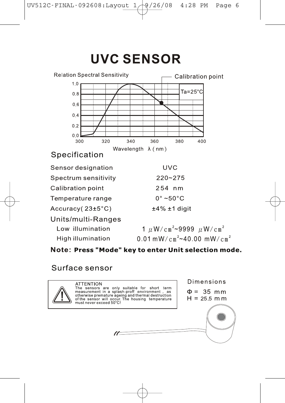 General Tools and Instruments UV512C User Manual | Page 6 / 8