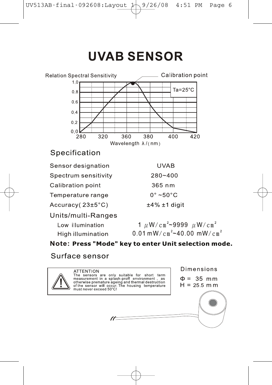 General Tools and Instruments UV513AB User Manual | Page 6 / 8