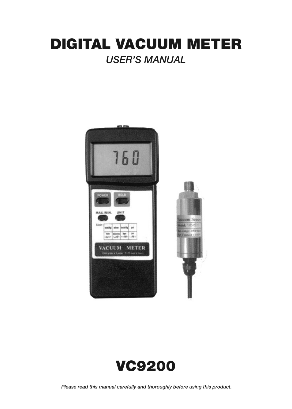 General Tools and Instruments VC9200 User Manual | 8 pages