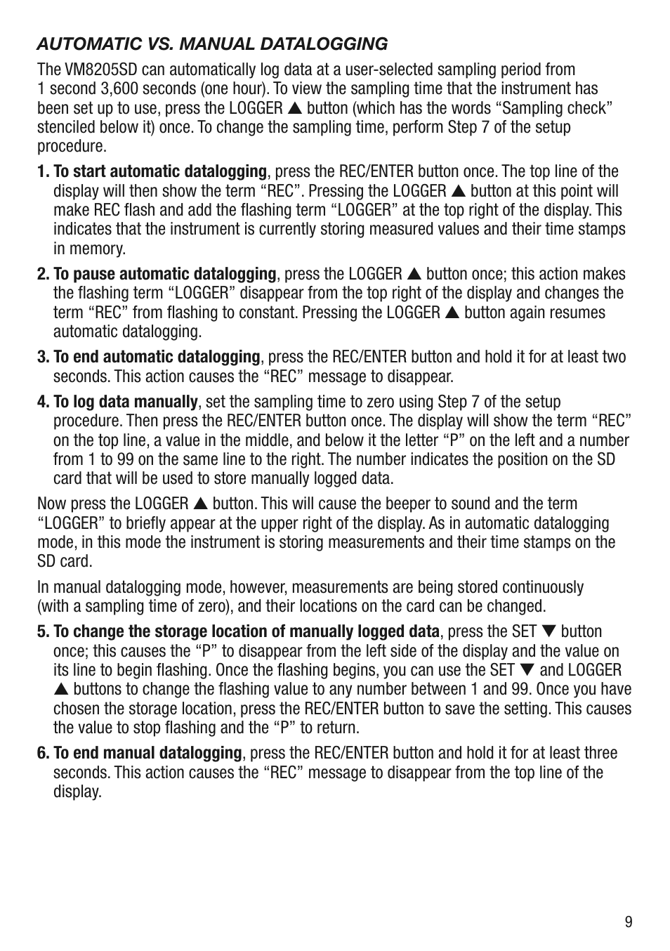 General Tools and Instruments VM8205SD User Manual | Page 9 / 16
