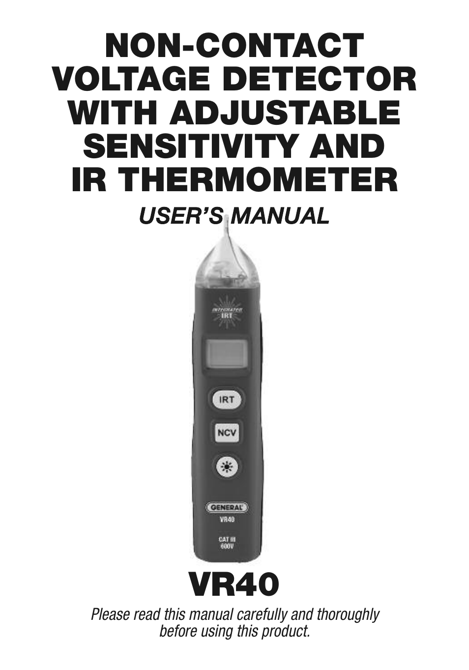General Tools and Instruments VR40 User Manual | 24 pages