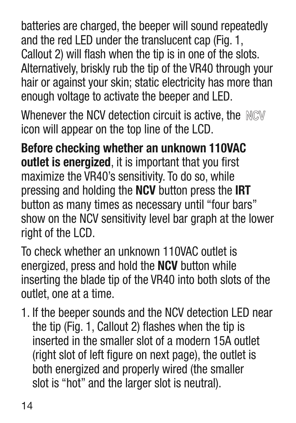 General Tools and Instruments VR40 User Manual | Page 14 / 24