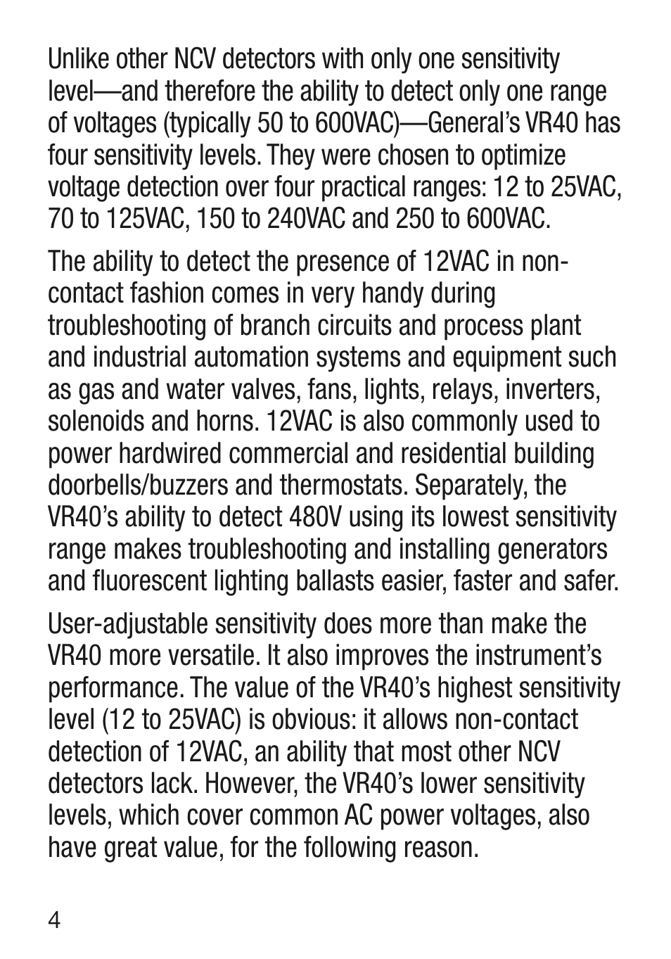 General Tools and Instruments VR40 User Manual | Page 4 / 24