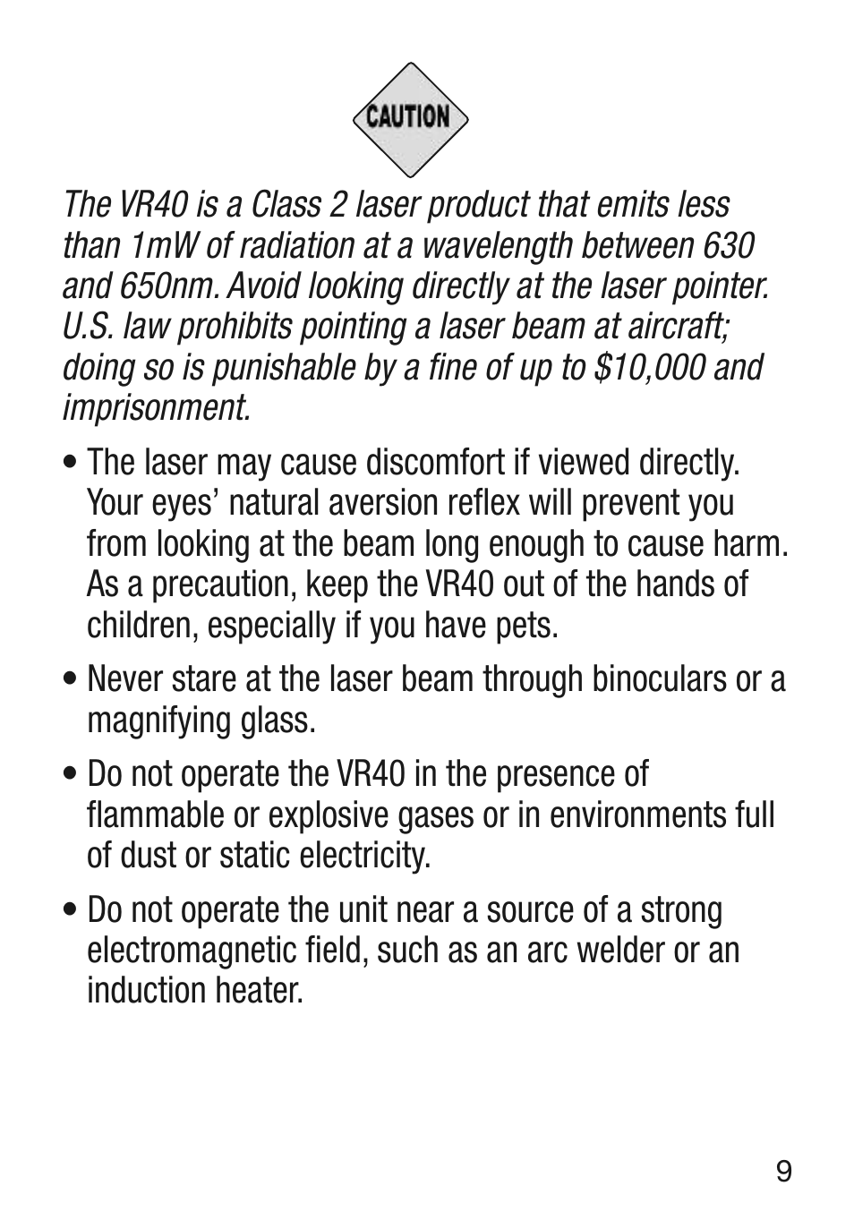 General Tools and Instruments VR40 User Manual | Page 9 / 24