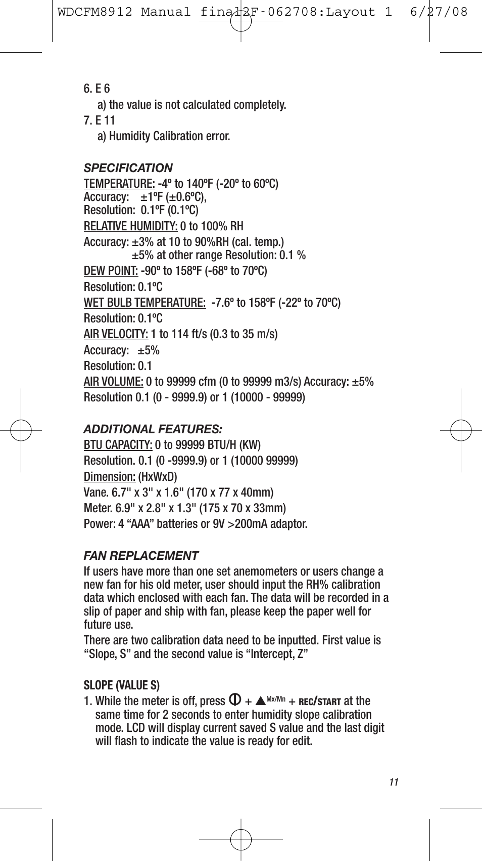 General Tools and Instruments WDCFM8912 User Manual | Page 11 / 16