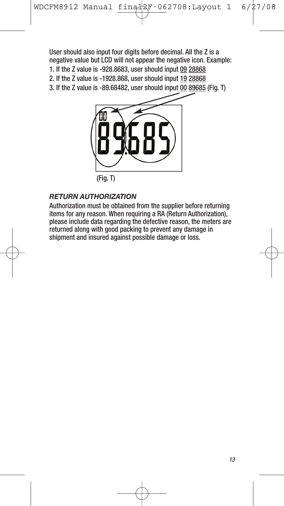 General Tools and Instruments WDCFM8912 User Manual | Page 13 / 16
