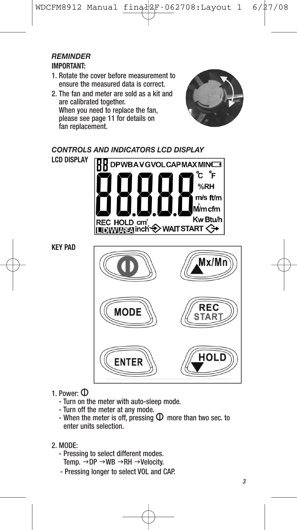 General Tools and Instruments WDCFM8912 User Manual | Page 3 / 16