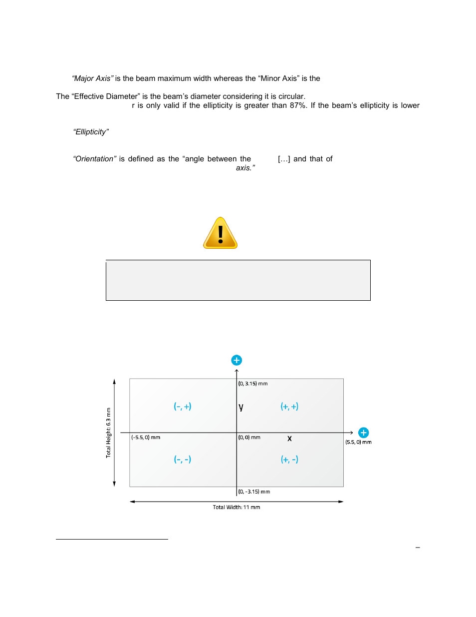 Diameter, Centroid, Igure | Ixed, Oordinates, Ystem for the, Ensor | Gentec-EO Beamage-3.0 User Manual | Page 37 / 82