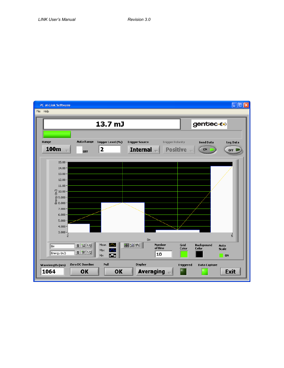 Averaging, Veraging, Isplay | Gentec-EO M-LINK User Manual | Page 26 / 47