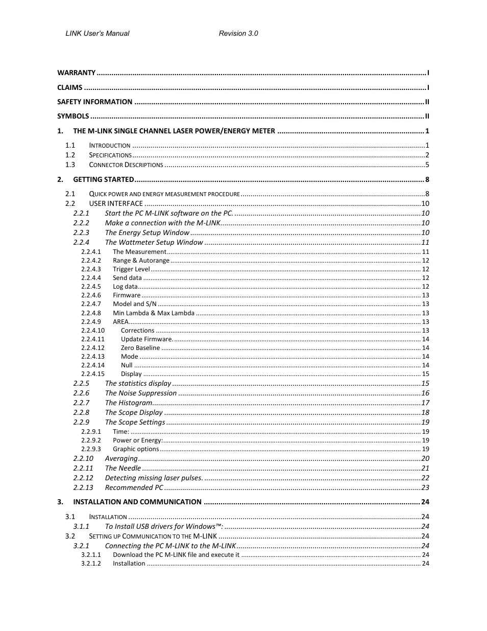 Gentec-EO M-LINK User Manual | Page 4 / 47