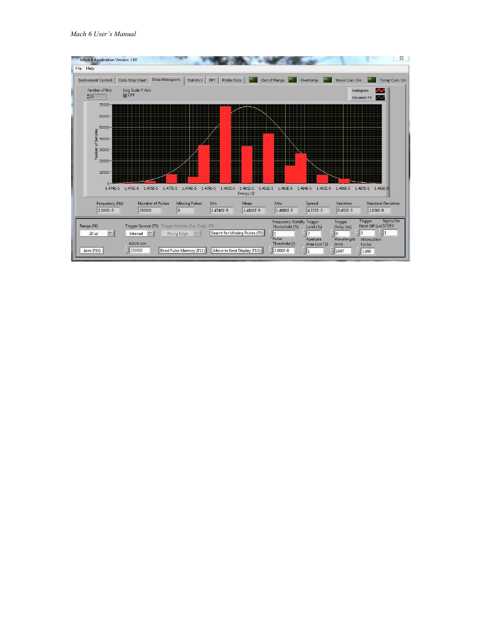 The statistics display | Gentec-EO MACH 6 User Manual | Page 29 / 48