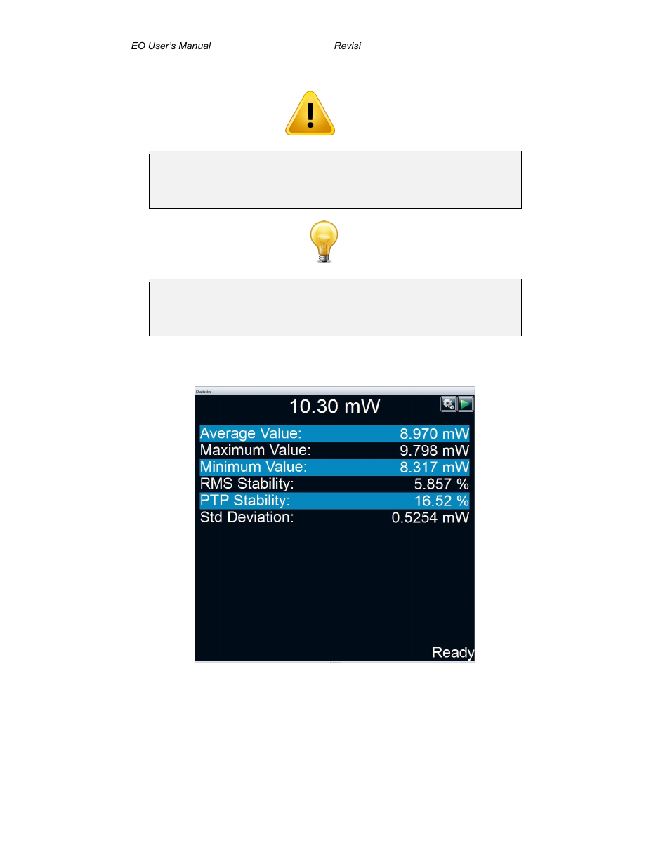 Tatistics display in, Ower mode | Gentec-EO PC-Gentec-EO (for MAESTRO and INTEGRA) User Manual | Page 33 / 66