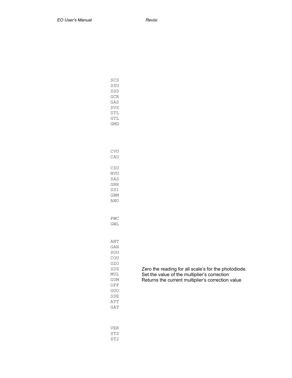 Serial command directory for intera and maestro, Command name command description | Gentec-EO PC-Gentec-EO (for MAESTRO and INTEGRA) User Manual | Page 43 / 66