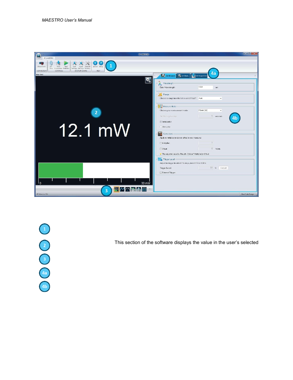 Main user interface, Pc-maestro, User interface | Gentec-EO PC-MAESTRO (Old Software for MAESTRO) User Manual | Page 10 / 33