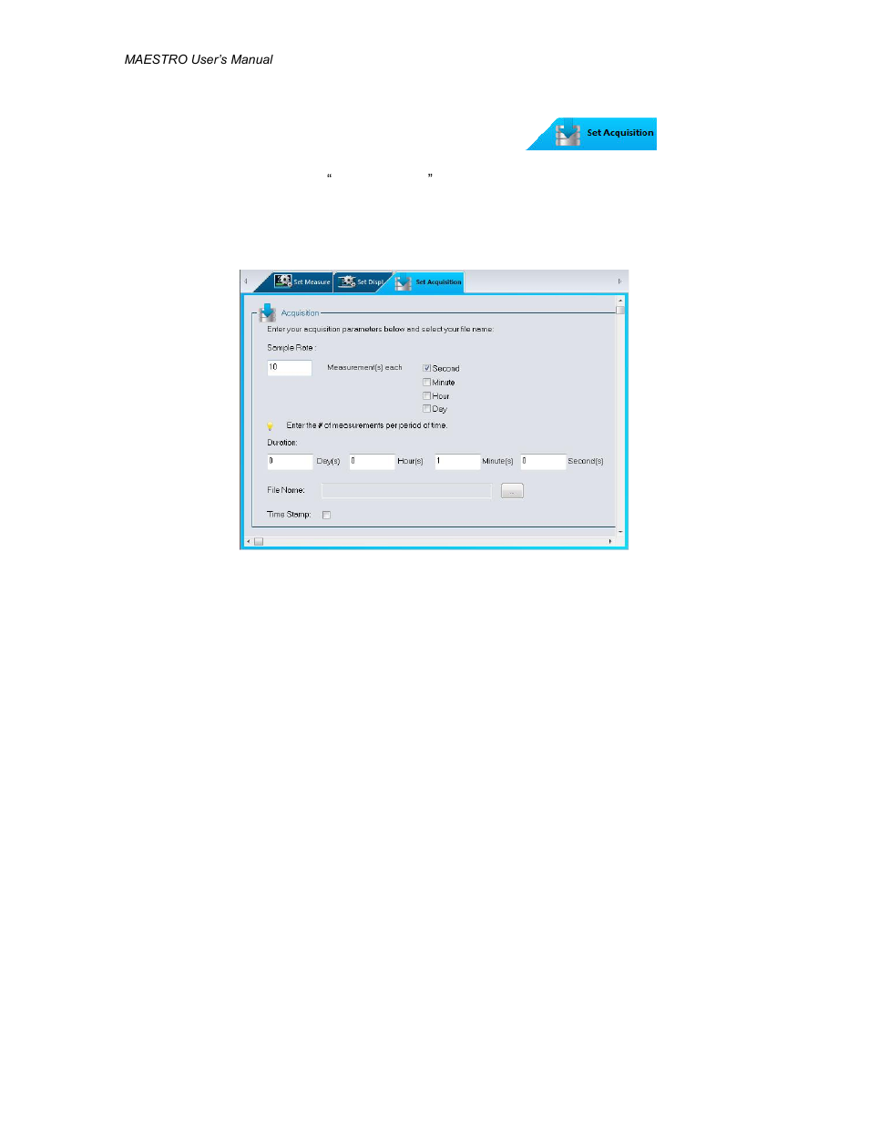 Cquisition settings options in, Ower mode | Gentec-EO PC-MAESTRO (Old Software for MAESTRO) User Manual | Page 13 / 33