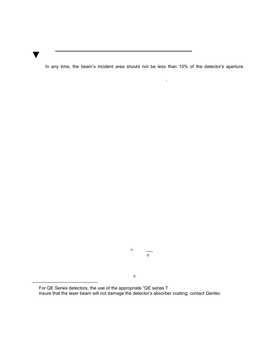 Damage to the optical absorber materials | Gentec-EO QE and XLE4 User Manual | Page 30 / 38